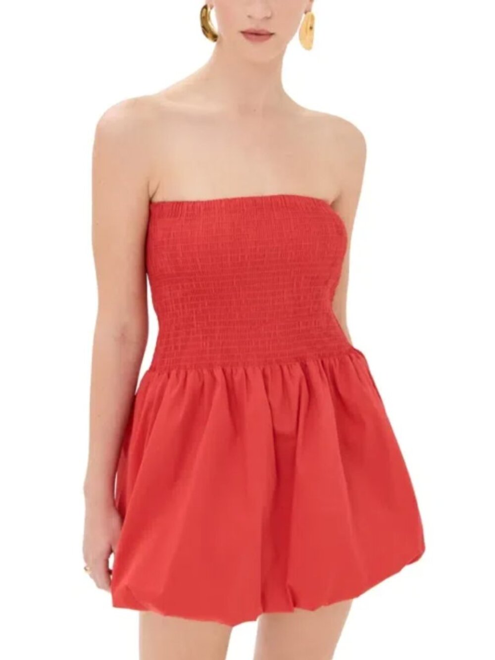 SIMON MILLER - Via Smocked Mini Dress In Red, Size S